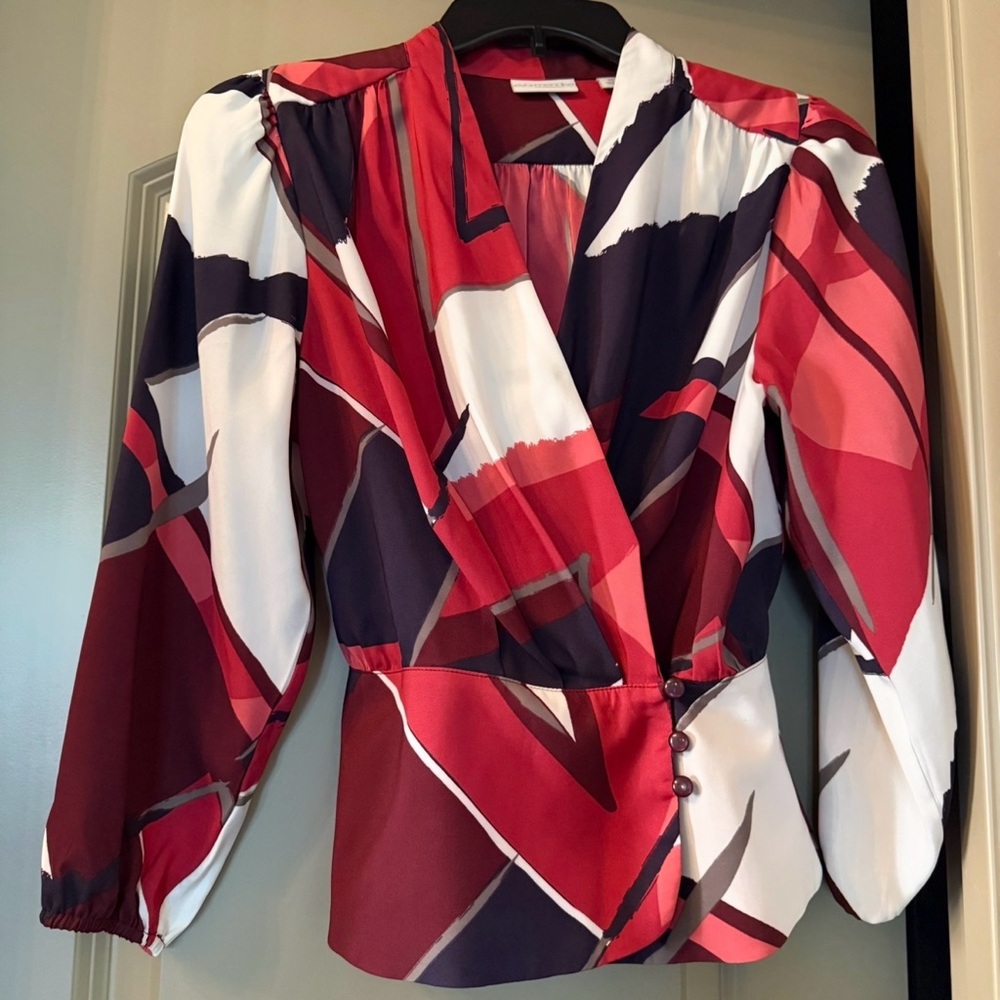 Stylish Women's Red and White Blouse